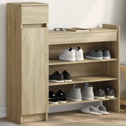 Armoire à chaussures chêne sonoma bois d'ingénierie 