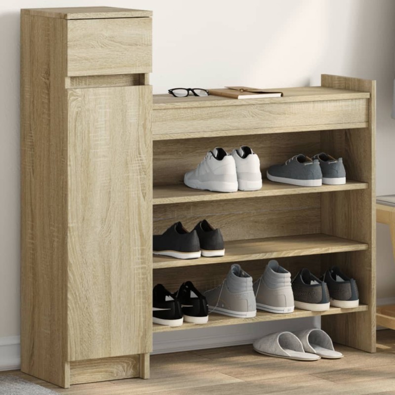 Armoire à chaussures chêne sonoma bois d'ingénierie Armoire à chaussures chêne sonoma bois d'ingénierie