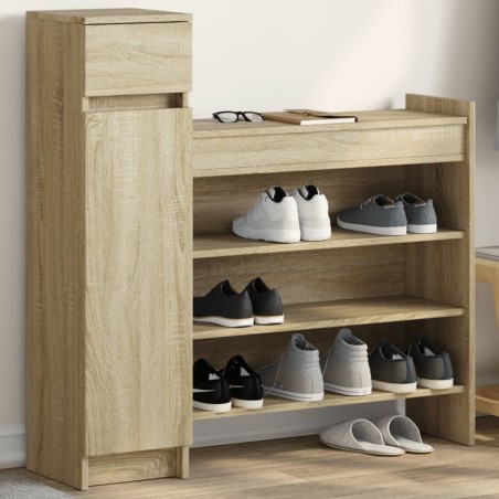 Armoire à chaussures chêne sonoma bois d'ingénierie 