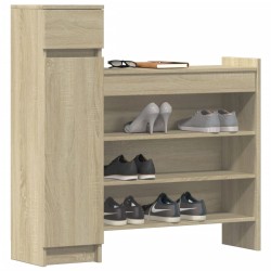 Armoire à chaussures chêne sonoma bois d'ingénierie 