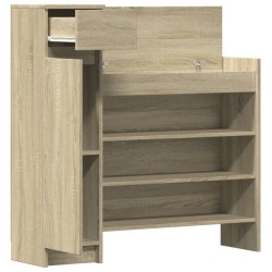 Armoire à chaussures chêne sonoma bois d'ingénierie 