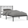 Cadre de lit métal sans matelas avec tête de lit noir 100x190cm 