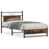 Cadre de lit sans matelas chêne fumé 107x203 cm bois ingénierie 