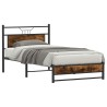 Cadre de lit sans matelas chêne fumé 107x203 cm bois ingénierie 