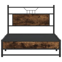 Cadre de lit sans matelas chêne fumé 107x203 cm bois ingénierie 