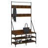 Porte-vêtements et rangement des chaussures chêne marron 