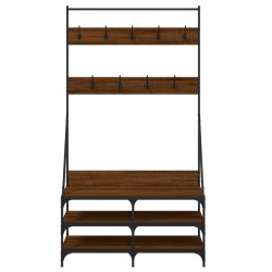 Porte-vêtements et rangement des chaussures chêne marron 