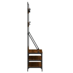 Porte-vêtements et rangement des chaussures chêne marron 