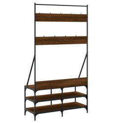 Porte-vêtements et rangement des chaussures chêne marron 