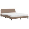 Lit avec matelas cappuccino 160x200 cm similicuir 