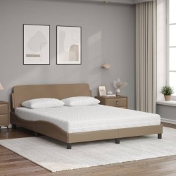 Lit avec matelas cappuccino 160x200 cm similicuir 