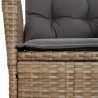Ensemble à manger de jardin et coussins 3 pcs Beige poly rotin 