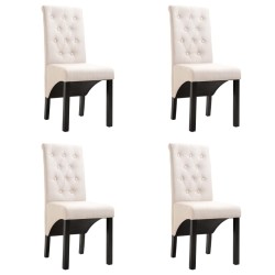 Chaises à manger lot de 4 crème tissu 