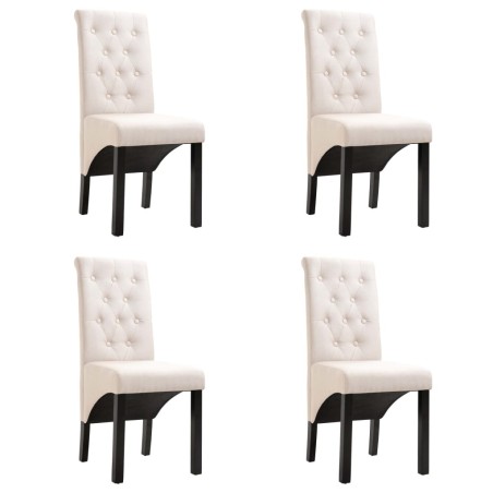 Chaises à manger lot de 4 crème tissu 