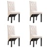 Chaises à manger lot de 4 crème tissu 