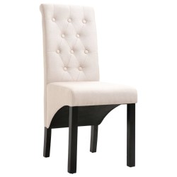Chaises à manger lot de 4 crème tissu 