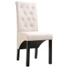 Chaises à manger lot de 4 crème tissu 