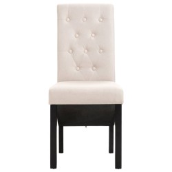 Chaises à manger lot de 4 crème tissu 