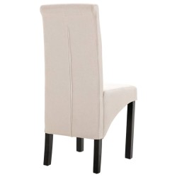 Chaises à manger lot de 4 crème tissu 