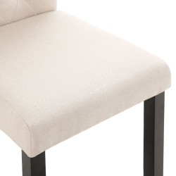 Chaises à manger lot de 4 crème tissu 