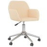 Chaise pivotante de bureau Crème Tissu 