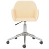 Chaise pivotante de bureau Crème Tissu 
