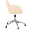 Chaise pivotante de bureau Crème Tissu 