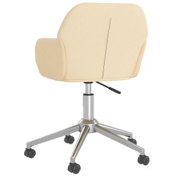 Chaise pivotante de bureau Crème Tissu 