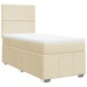 Sommier à lattes de lit et matelas Crème 90x190 cm Tissu 
