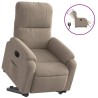 Fauteuil inclinable électrique taupe tissu microfibre 