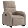 Fauteuil inclinable électrique taupe tissu microfibre 