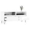 Meuble TV blanc brillant 100x34,5x44,5 cm bois d'ingénierie 