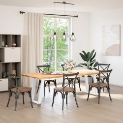 Pieds de table à manger en U 2 pièces Blanc 60 x (72-73) cm Acier 