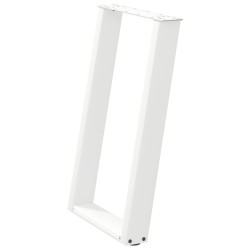 Pieds de table à manger en U 2 pièces Blanc 60 x (72-73) cm Acier 