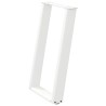 Pieds de table à manger en U 2 pièces Blanc 60 x (72-73) cm Acier 