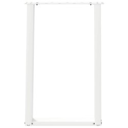Pieds de table à manger en U 2 pièces Blanc 60 x (72-73) cm Acier 