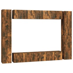 Ensemble de meubles TV 10 pcs Chêne fumé Bois d'ingénierie 