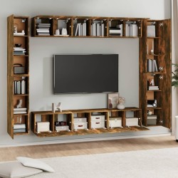 Ensemble de meubles TV 10 pcs Chêne fumé Bois d'ingénierie 