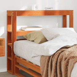 Tête de lit avec étagères marron cire 90 cm bois massif de pin 