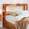 Tête de lit avec étagères marron cire 90 cm bois massif de pin 