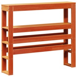 Tête de lit avec étagères marron cire 90 cm bois massif de pin 