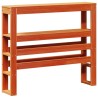 Tête de lit avec étagères marron cire 90 cm bois massif de pin 