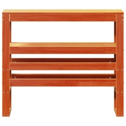 Tête de lit avec étagères marron cire 90 cm bois massif de pin 