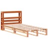 Tête de lit avec étagères marron cire 90 cm bois massif de pin 