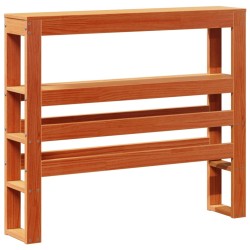 Tête de lit avec étagères marron cire 90 cm bois massif de pin 