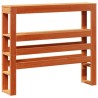 Tête de lit avec étagères marron cire 90 cm bois massif de pin 