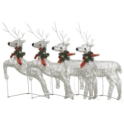 Rennes de Noël 4 pcs Doré 80 LED 