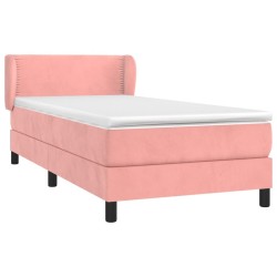 Sommier à lattes de lit avec matelas Rose 90x200 cm Velours 