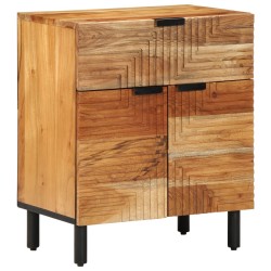 Table de chevet50x33x60 cm en bois massif d'acacia 