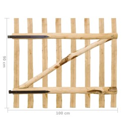 Portillon simple de clôture Bois de noisetier 100x90 cm 